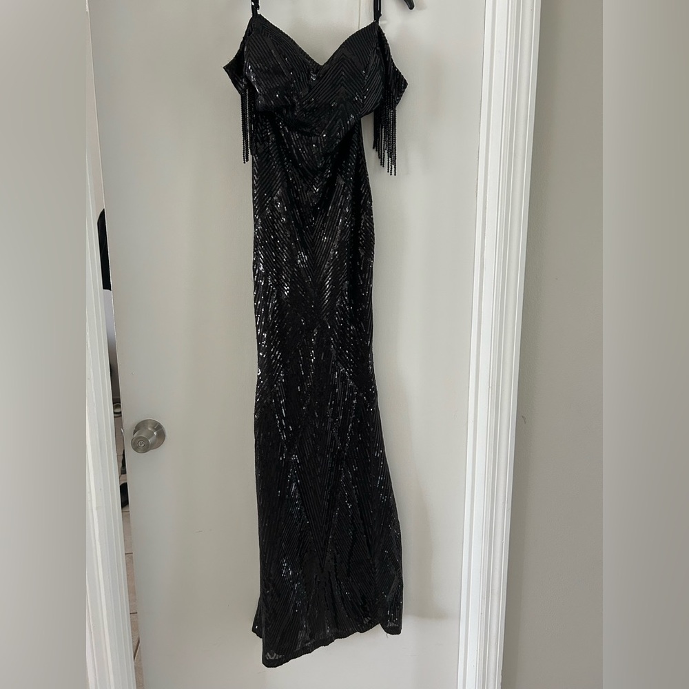 Elegant Black Sequin Gown